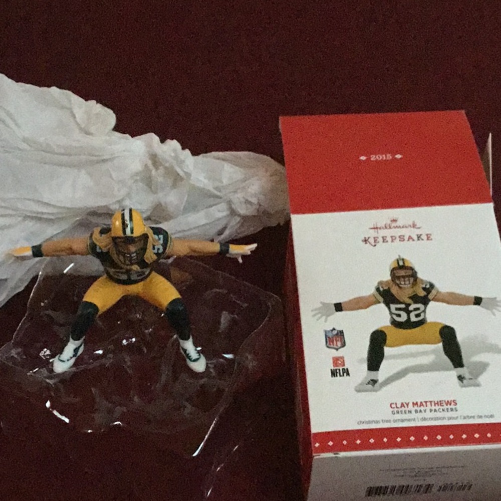 NFL Player ornament, 2015, Clay Matthews, Green Bay Packers